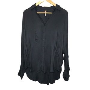 Free People Babydoll Button Long Sleeve Tunic